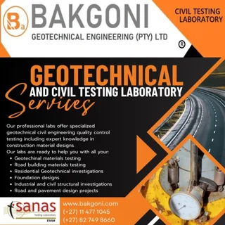 Geotechnical And Civil Testing Laboratory Services | Sanas Accreditation Number T1018 | Bakgoni.com