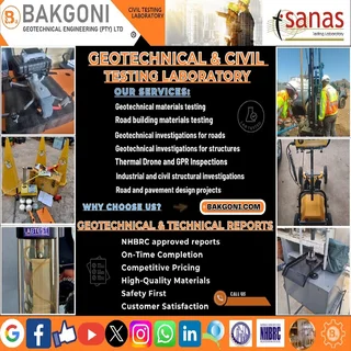 GEOTECHNICAL TESTING | GEOTECHNICAL REPORTS | SANAS ACCREDITATION NR T1018 | BAKGONI.COM