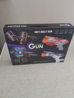 SOFT BULLET GUN WITH ELECTRONIC TARGET FOR SALE.