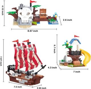 3in1 PIRATE SHIP BUILD 260PC FOR SALE.