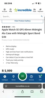 Apple Watch SE GPS 40mm Midnight Alu Case with Midnight Sport Band S/M