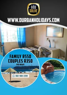 CHEAP HOLIDAY STAYS DURBAN R290 PN | GODSOLVE SHARE ROOMS | WHATSAPP RICHARD ON 0829002209
