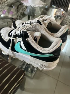 Nike Air Force 1 Shadow – Black, White &amp; Turquoise(pre loved)