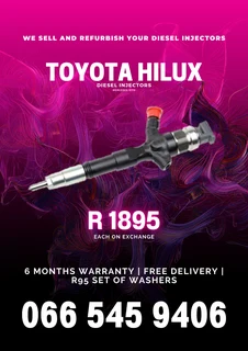 TOYOTA HILUX DIESEL INJECTORS FOR SALE ON EXCHANGE WITH WARRANTY