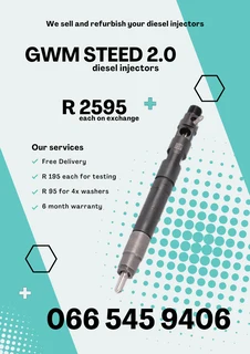 Gwm Steed 2.0 Diesel Injectors For Sale On Exchange With Warranty
