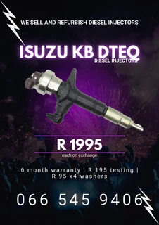ISUZU DTEC KB250 DIESEL INJECTORS FOR SALE ON EXCHANGE WITH WARRANTY