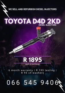Toyota D4d 2kd Diesel Injectors For Sale On Exchange With Warranty