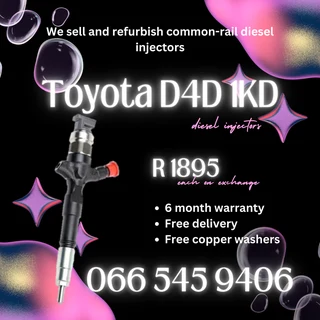 Toyota D4d 1kd Diesel Injectors For Sale On Exchange With Warranty
