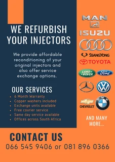 We Recon And Sell Common Rail Diesel Injectors  With Warranty