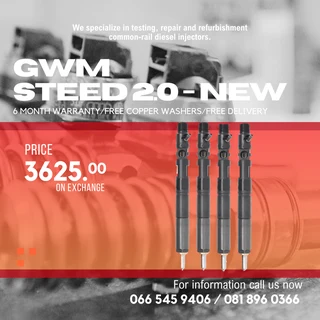 Gwm Steed 2.0 Brand New Diesel Injectors For Sale With Warranty