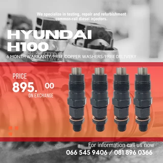 Hyundai H100 Diesel Injectors For Sale On Exchange With Warranty