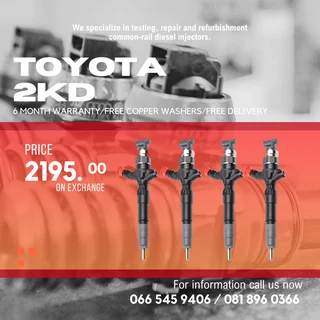 Toyota 2kd Diesel Injectors For Sale On Exchange With Warranty