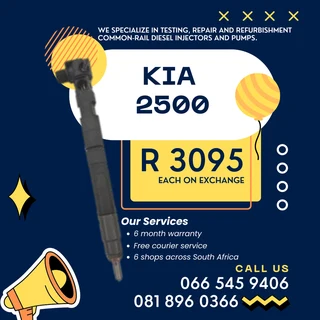 Kia 2500 Diesel Injectors With Warranty