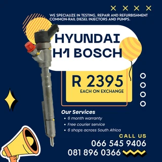 Hyundai H1 Bosch Diesel Injectors With Warranty