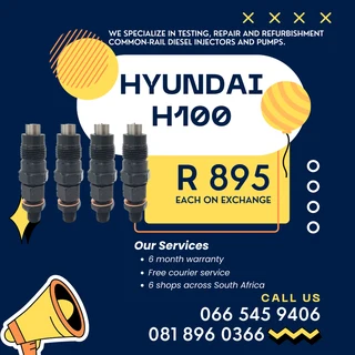 Hyundai H100 Diesel Injectors With Warranty