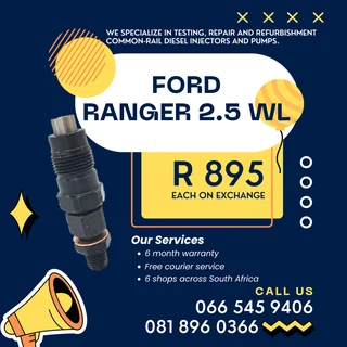 Ford Ranger 2.5 Wl Diesel Injectors With Warranty