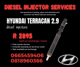 Hyundai Terracan 2.9 Diesel Injectors With Warranty