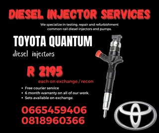 Toyota Quantum Diesel Injectors With Warranty