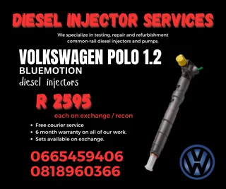 Volkswagen Polo 1.2 Diesel Injectors With Warranty