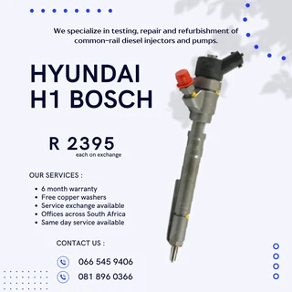 Hyundai H1 Bosch Diesel Injectors For Sale On Exchange With Warranty