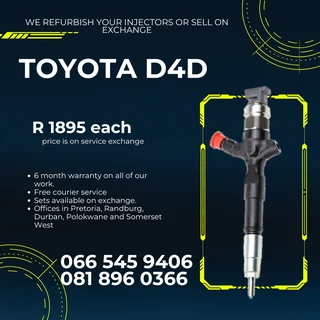 Toyota D4d Diesel Injectors For Sale On Exchange With Warranty