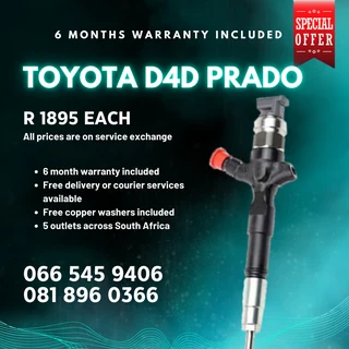 Toyota Prado Diesel Injectors For Sale On Exchange With Warranty