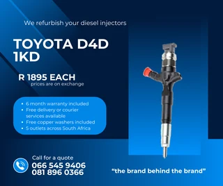 Toyota 1kd Diesel Injectors For Sale On Exchange With Warranty