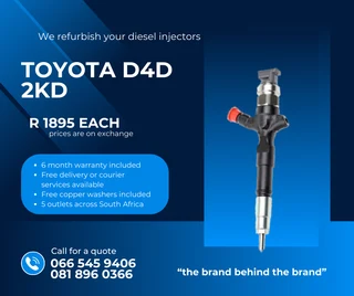 TOYOTA 2KD DIESEL INJECTORS FOR SALE ON EXCHANGE WITH WARRANTY