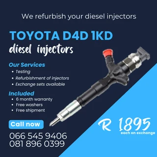 Toyota 1kd Diesel Injectors For Sale On Exchange With Warranty