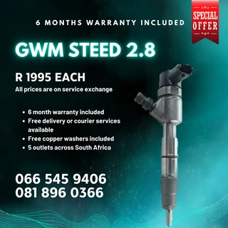 Gwm Steed 2.8 Diesel Injectors For Sale On Exchange With Warranty
