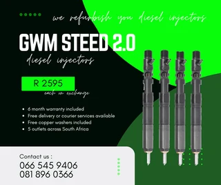Gwm Steed 2.0 Diesel Injectors For Sale On Exchange With Warranty