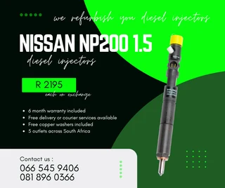 Nissan Np200 1.5 Diesel Injectors For Sale On Exchange With Warranty