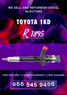 TOYOTA 1KD DIESEL INJECTORS FOR SALE ON EXCHANGE WITH WARRANTY