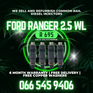 Ford Ranger 2.5 Wl Diesel Injectors For Sale On Exchange With Warranty