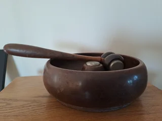 Wooden Gavel and bowl