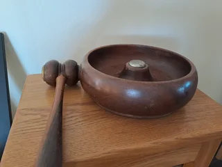 Wooden Gavel and bowl
