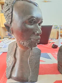 African art carved wooden heads