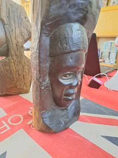Carved wooden heads