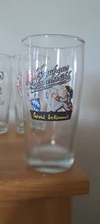 Beer glasses with German logos