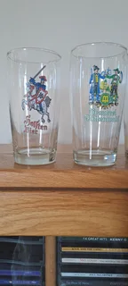 Beer glasses with German logos
