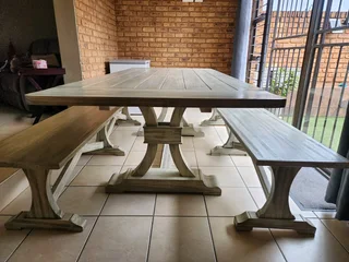 10-Seater Dining Room Table + Benches