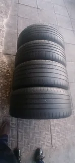 A set of 19" mags and tyres wide and narrow runflat tyres