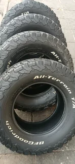 A set of bfgoodrich ko2 tyres 305/65/17 one new and. 3 good second hand