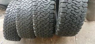 A set of bfgoodrich ko2 tyres 305/65/17 one new and. 3 good second hand