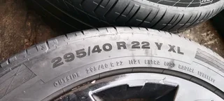 A set of 22" Range Rover sport mags and continental tyres