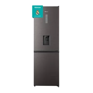 Hisense 415bitfwd Water Dispenser Titanium Grey Digital Combi Fridge Freezer Brand New