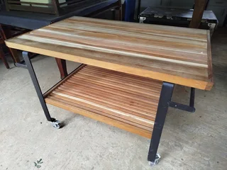 Large Solid TEAK Outdoor Braai Trolley
