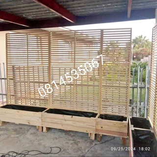 Planting boxes with screens ...