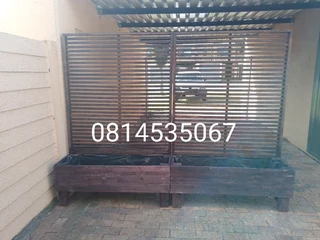 Planting boxes with screens ...