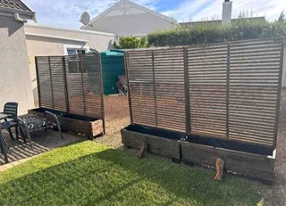 Planting boxes with screens ...